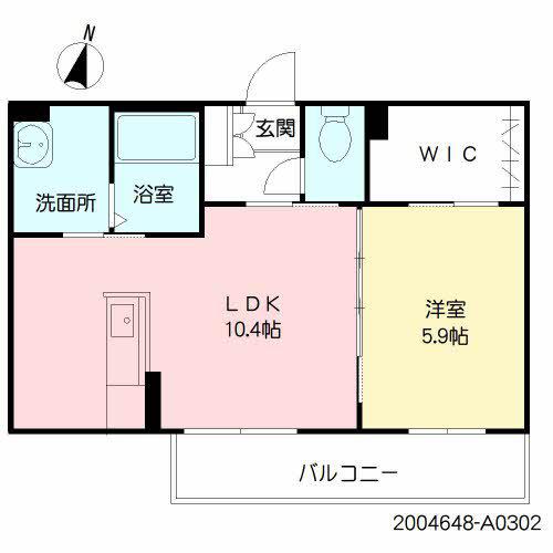 ビューテラス山王A(1LDK/3階)の間取り写真