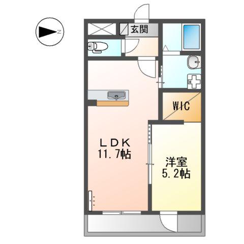 サンクレスト・大谷(1LDK/1階)の間取り写真