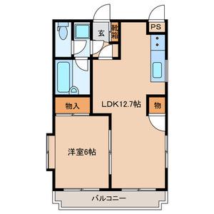 シャトレ松尾Ⅱ(1LDK/4階)の間取り写真