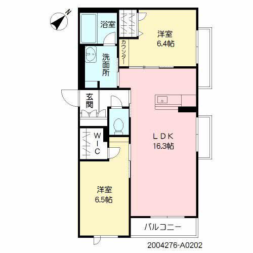 クレスティーク(2LDK/2階)の間取り写真