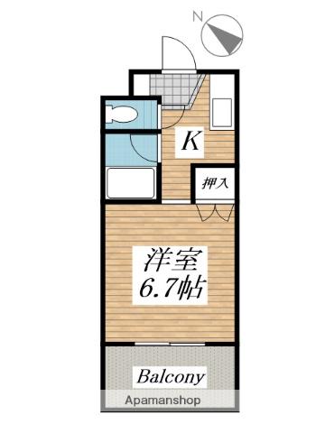 プレアール戸畑駅東(1K/1階)の間取り写真