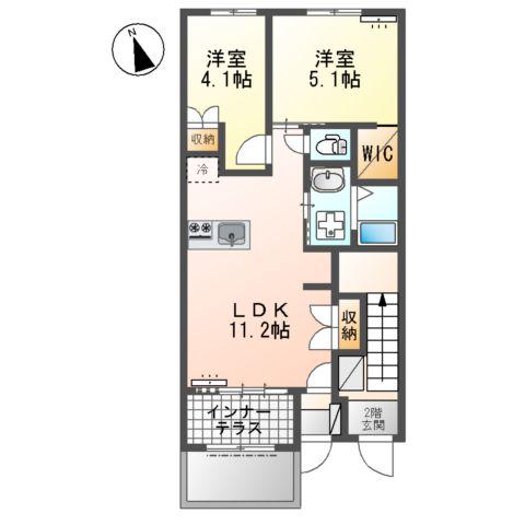 ソリジエ(2LDK/1階)の間取り写真