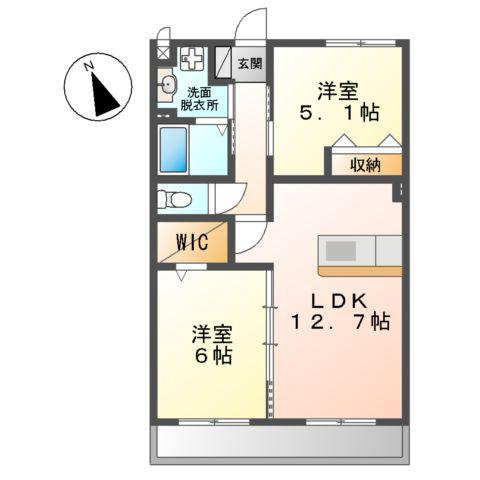 CITRUS TREE(2LDK/3階)の間取り写真