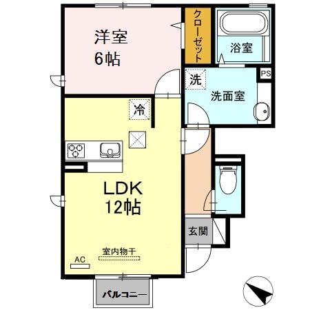 ユニフレックス光(1LDK/1階)の間取り写真