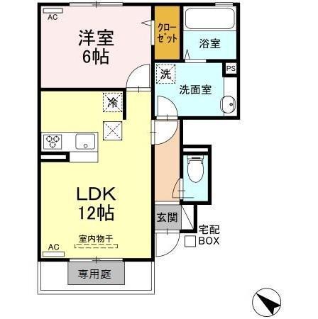 ユニフレックス光(1LDK/1階)の間取り写真