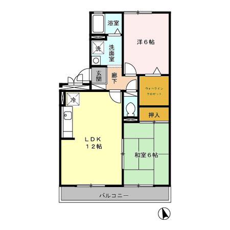 リバーフィールドⅡ(2LDK/3階)の間取り写真