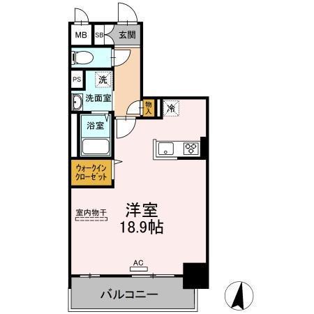 シズカビルディング白銀(ワンルーム/2階)の間取り写真
