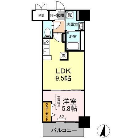 シズカビルディング白銀(1LDK/4階)の間取り写真