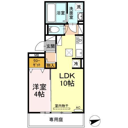 M・K・K萩崎町(1LDK/1階)の間取り写真