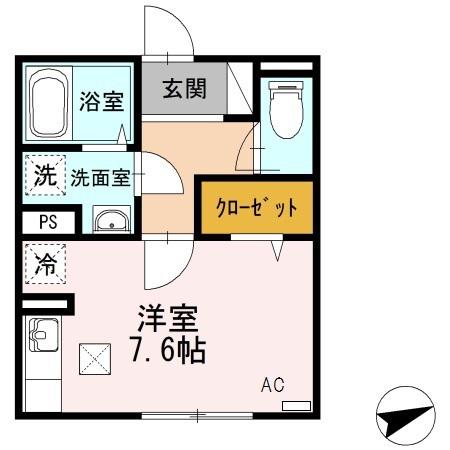トレス城野館(ワンルーム/1階)の間取り写真