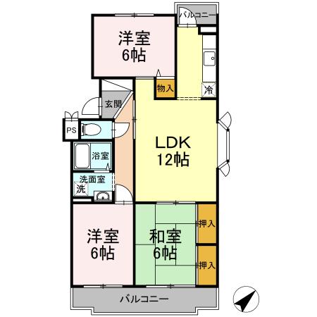 プレジデントタカヤ3(3LDK/4階)の間取り写真