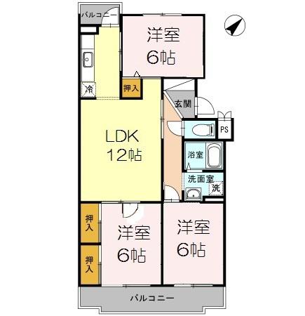 プレジデントタカヤ3(3LDK/4階)の間取り写真