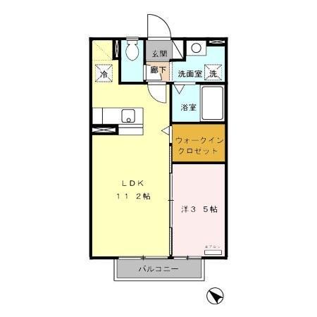 北九州高速鉄道 平和通駅 徒歩19分 2階建 築20年(1LDK/2階)の間取り写真