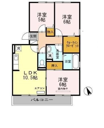 コンフォールⅠ番館(3LDK/3階)の間取り写真
