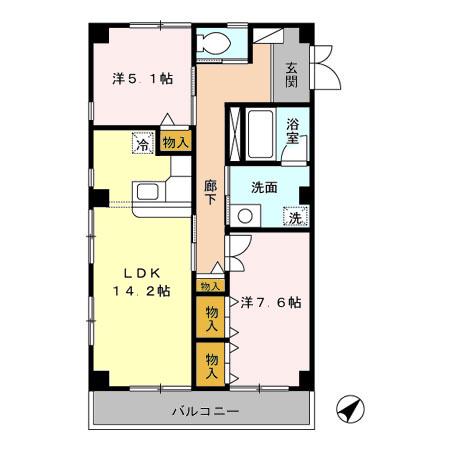 シティフォート(2LDK/2階)の間取り写真