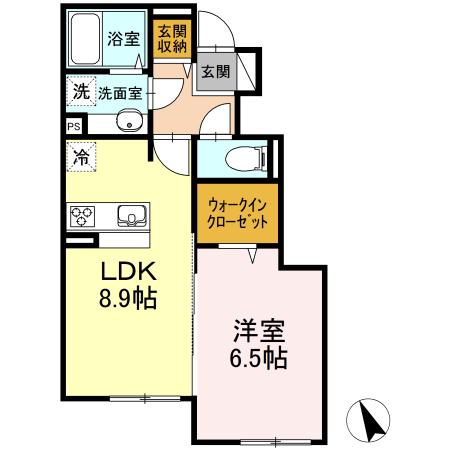 リーヴァ・ヴィラ ヴィラ(1LDK/1階)の間取り写真