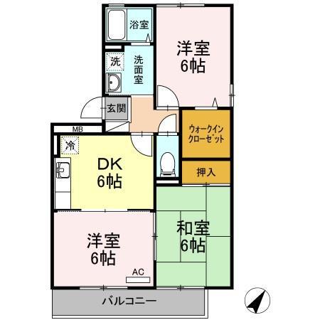 BEEASE(3DK/3階)の間取り写真
