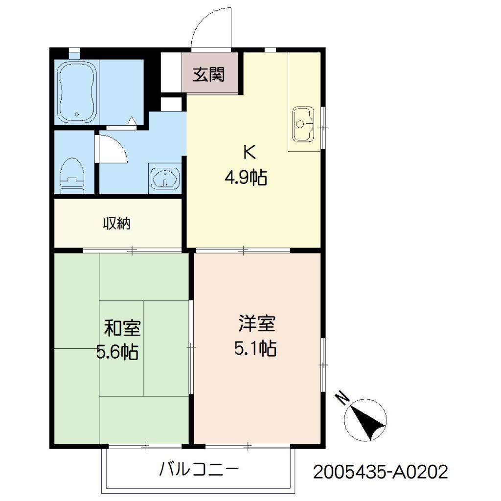 プティヴェルジェ(2K/2階)の間取り写真