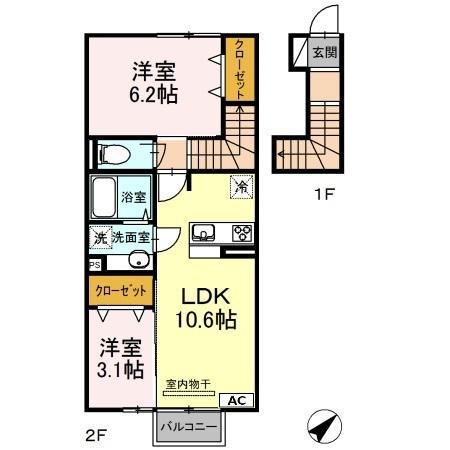 CHR-26(2LDK/2階)の間取り写真