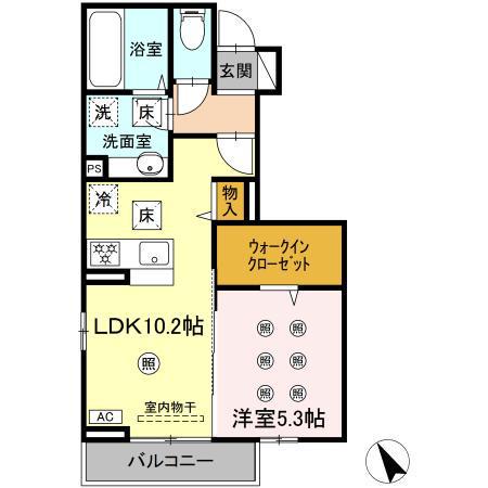 EXCELLENT街角六番館(1LDK/1階)の間取り写真