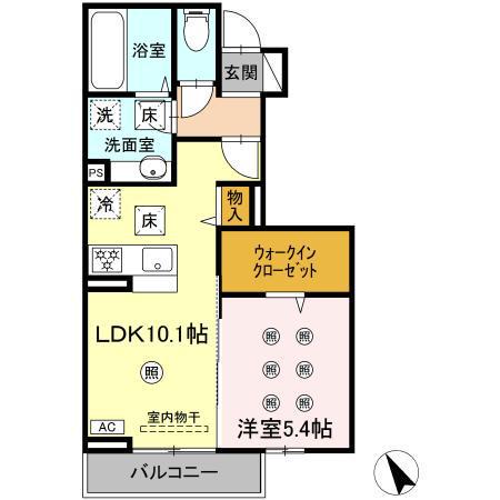EXCELLENT街角六番館(1LDK/1階)の間取り写真