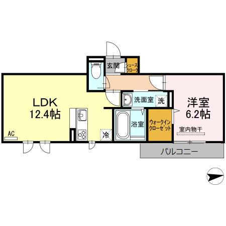 クラポンテMV(1LDK/2階)の間取り写真