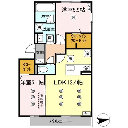 D-ROOM前田(2LDK/1階)の間取り写真