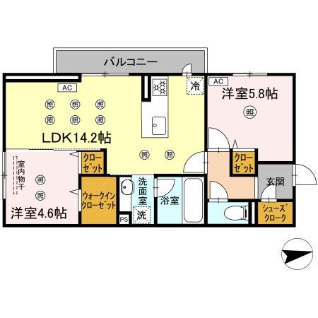D-ROOM前田(2LDK/3階)の間取り写真