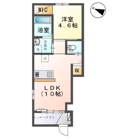 アップルテラス(1LDK/1階)の間取り写真