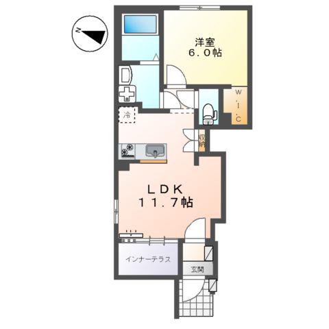 メゾンMB(1LDK/1階)の間取り写真