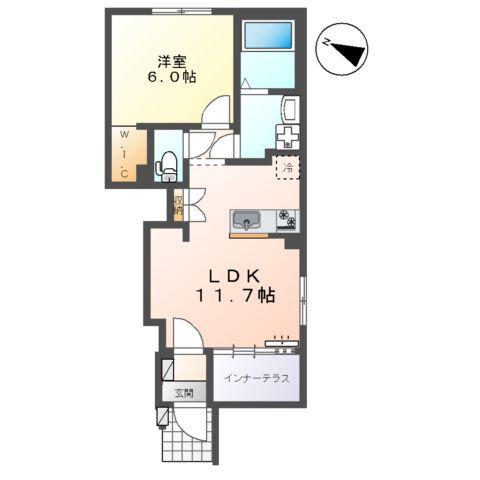メゾンMB(1LDK/1階)の間取り写真