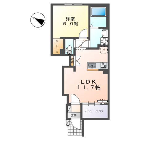 メゾンMB(1LDK/1階)の間取り写真