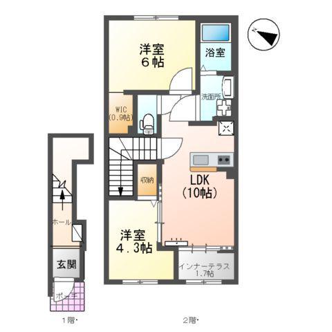 メゾンMB(2LDK/2階)の間取り写真