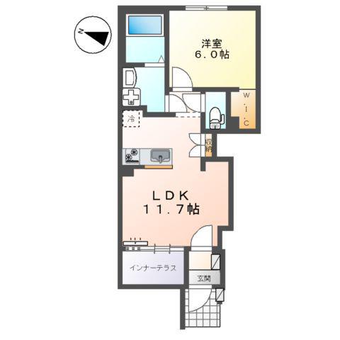 メゾンMB(1LDK/1階)の間取り写真