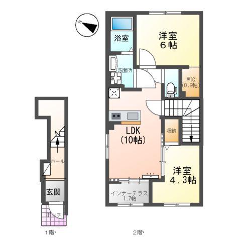 メゾンMB(2LDK/2階)の間取り写真
