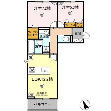 プレステージIV(2LDK/2階)の間取り写真