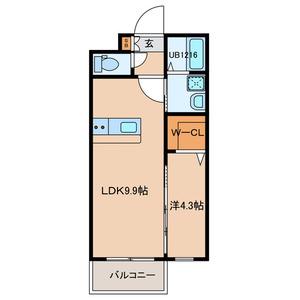 A-MENT385(1LDK/2階)の間取り写真