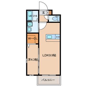 A-MENT385(1LDK/3階)の間取り写真