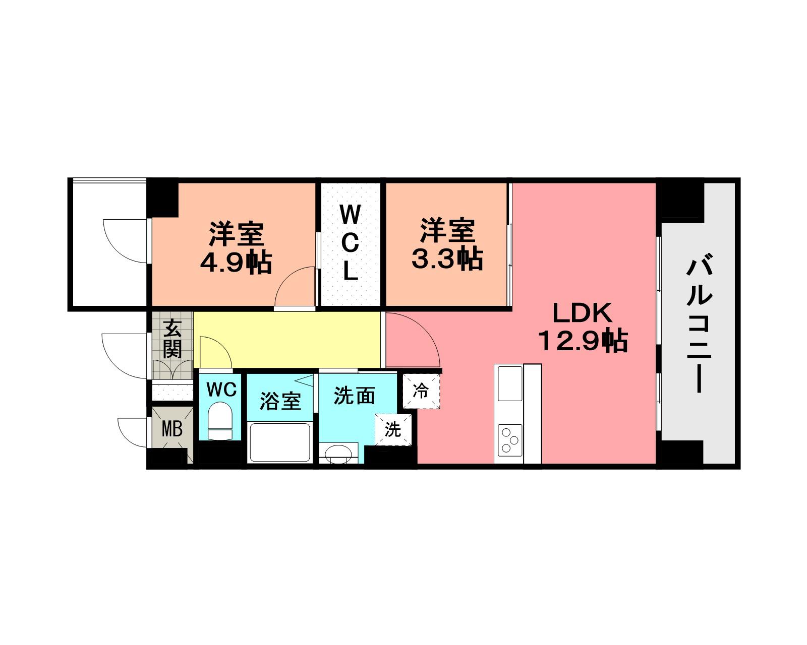 フローリィ279(2LDK/1階)の間取り写真