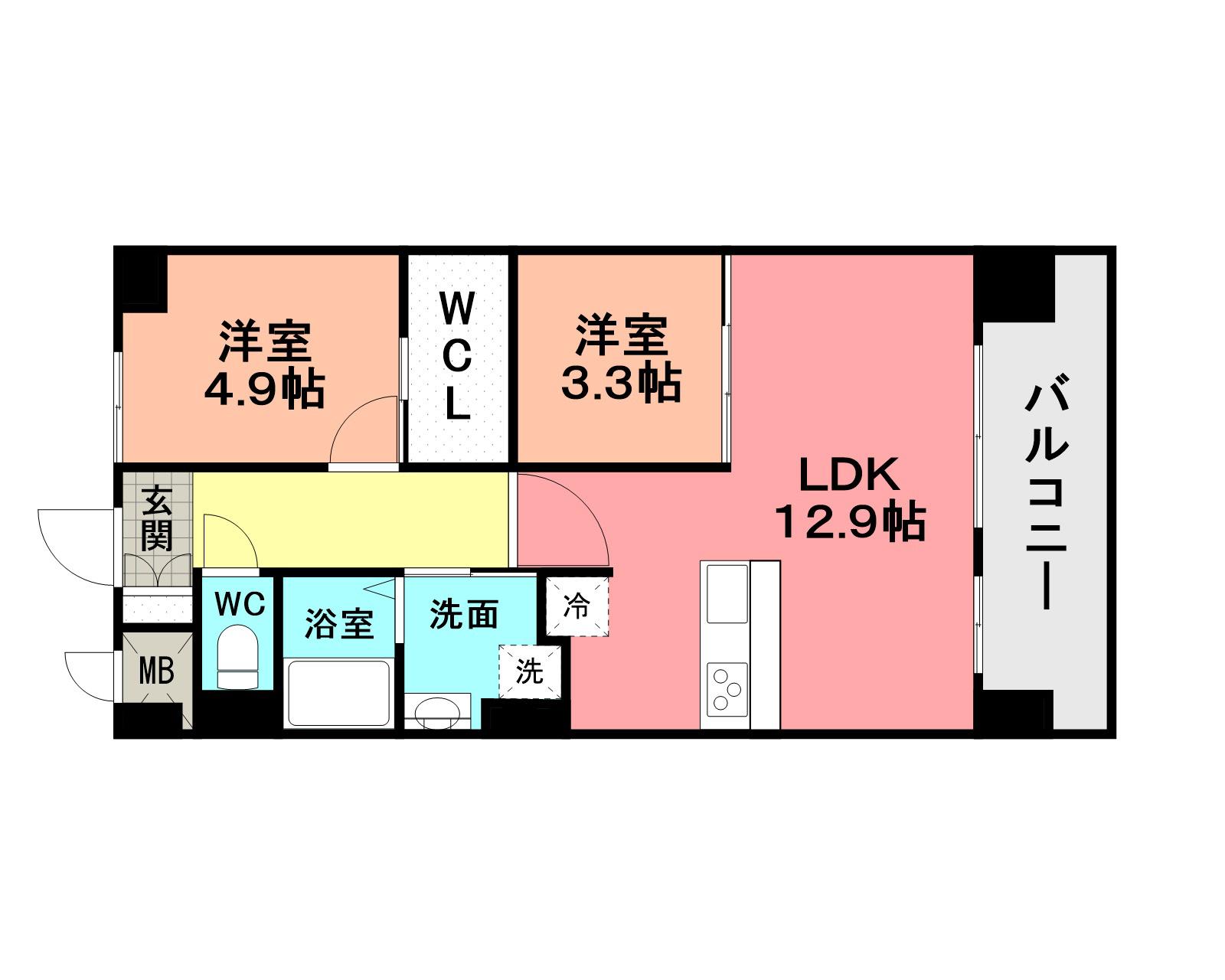 フローリィ279(2LDK/10階)の間取り写真