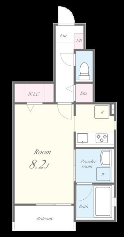 PAX K(1K/1階)の間取り写真