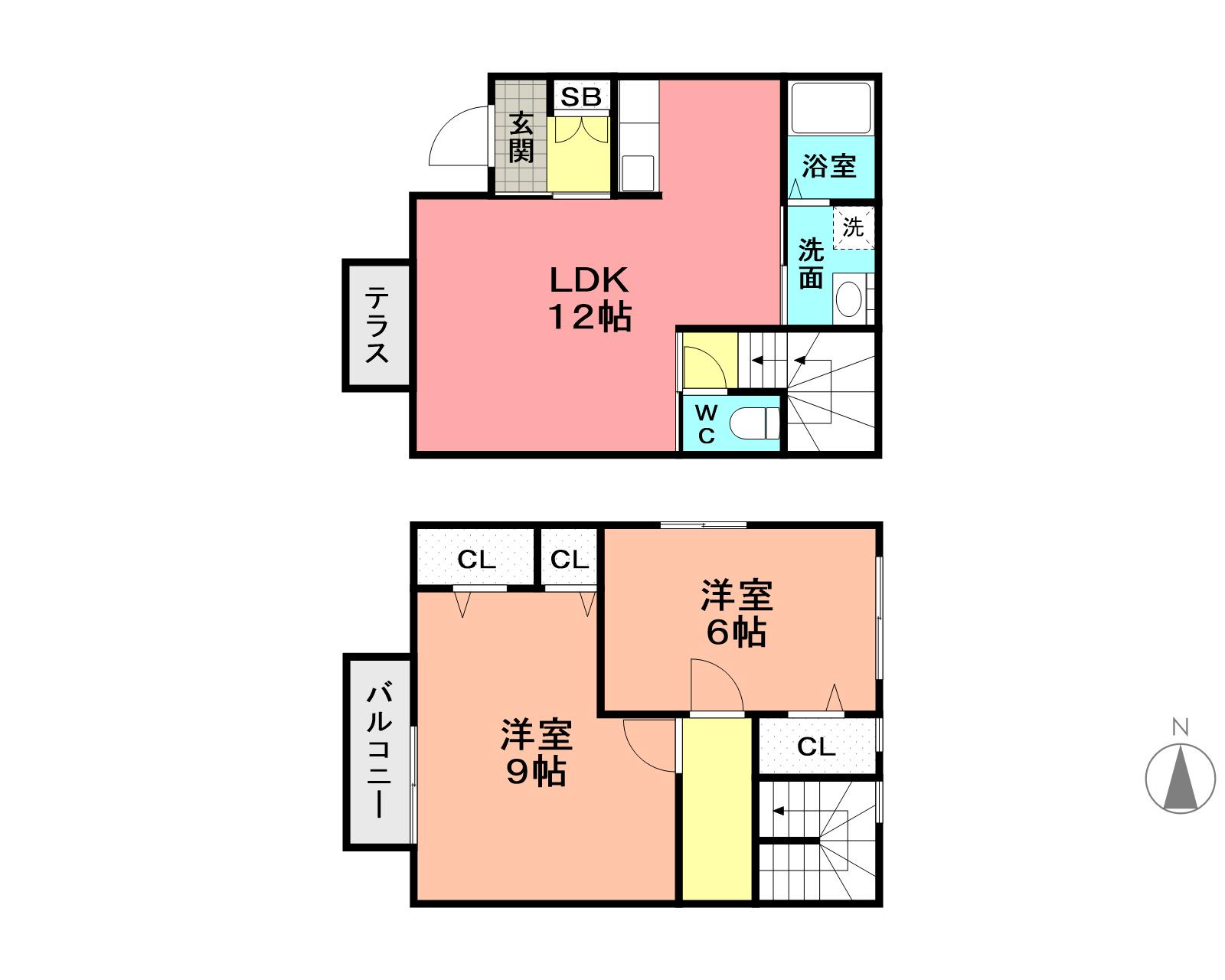 ヴォラーレ学研台Ⅱ(2LDK/1階)の間取り写真