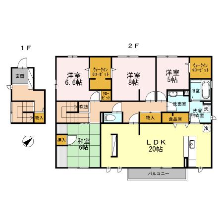 カルドーK&K A棟(4LDK/2階)の間取り写真