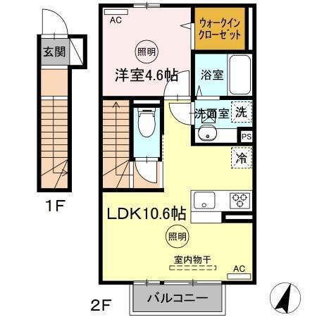 喜宝 KANDA(1LDK/2階)の間取り写真