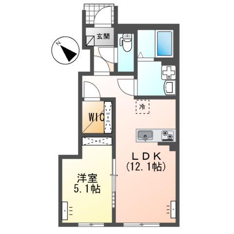 南区下石田2丁目アパート A棟(1LDK/1階)の間取り写真