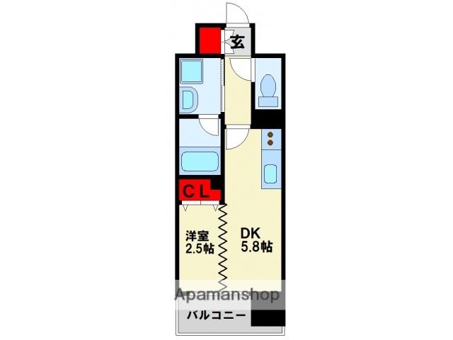 デザイナーズ ざ・片野(1DK/8階)の間取り写真