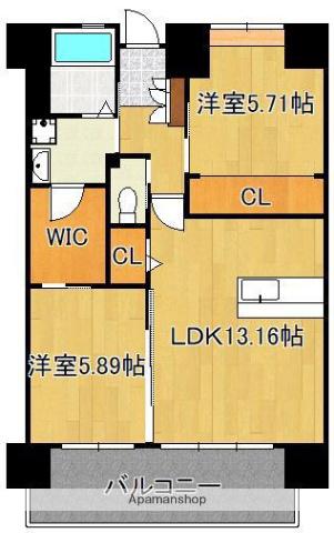 LEGEND高見(2LDK/14階)の間取り写真