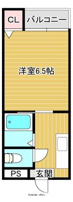 サンハイツ堺(ワンルーム/3階)の間取り写真