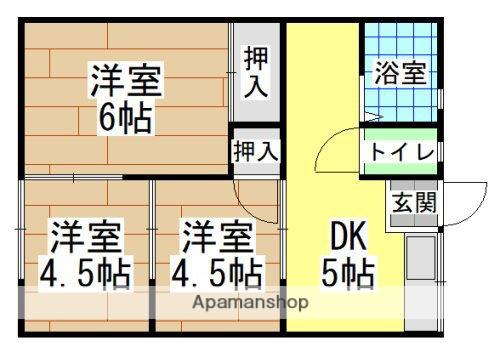 サンハイツ吉田A棟(3DK/2階)の間取り写真