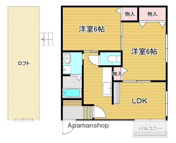 コーポ カーペンターⅡ(2LDK/2階)の間取り写真